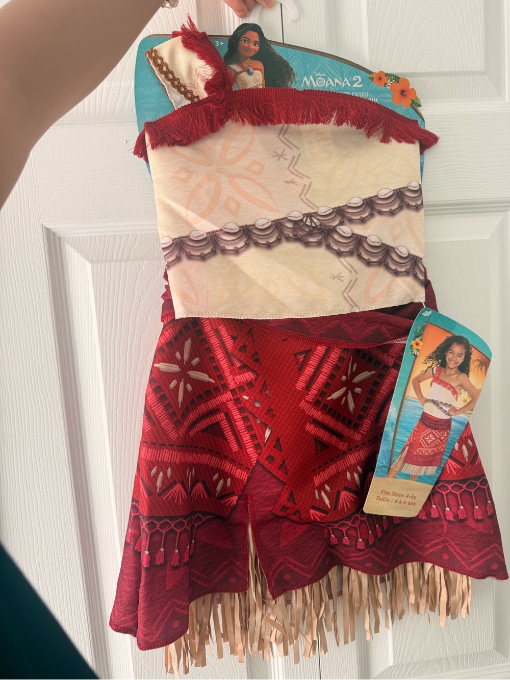 Moana Disney costume for Girls 2 piece skirt and top- Red